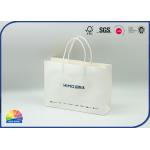 1c UV Print 180gsm White Kraft Paper Shopping Bags Matte Varnishing for sale