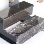 Marble Stair Ceramic Tiles , Glossy Anti Slip Stair Tiles Dark Grey Color for sale