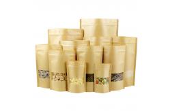 China Custom Biodegradable Kraft Eco Stand Up Pouch Bags 90mico With Window supplier