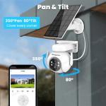 4MP HD Solar Powered Home Security Camera Color Night Vision Wifi Solar CCTV Camera Google Assistant for sale
