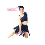 ODM Belly Dancing Clothes Diagonal - Neck Irregular Sequin Top Two Pieces Dancing Dress
