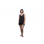 Casual Solid Ladies Satin Pyjamas Sleeveless Top And Wide Ruffled Pant for sale