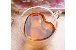 China ISO9001 Transparent Glass Custom Drinking Cups Gift Heart Shaped 200ml-300ml supplier