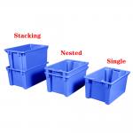 Storage Crate Solid Plastic Basket Moving Box Stackable And Nestable Crate 600x400mm for sale