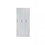 Knock Down Bedroom 3 Door Locker Cabinet With Mirror