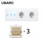Type 258 300 Watts / Gang Tempered Glass Panel Switch Socket With LED Indicator for sale