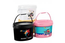 China White Oval Paint Bucket With Handle And Lid For Print supplier