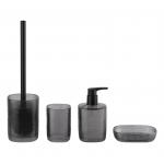 Smoke Glass Bathroom Accessories Sets Square Shape Crazy Stripe Hand Soap Dispenser Luxury Bath Accessories Set for sale