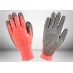 Work Protection Cut Resistant Gloves Orange Knitted Shell Crinkle Latex Coated Palm for sale