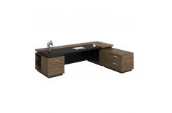 China 2 Meters 50mm Executive Office Desks CEO Desk L Shape With Side Cabinet supplier