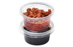 China PP Clear Black Disposable Sauce Cup Plastic Food Sauce Container With Lid supplier