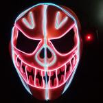 Halloween Pumpkin Flexible EL Wire Face Mask Glowing LED Neon Holiday Lighting Mask for sale