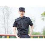 Polyester Cotton Cool Security Uniform Shirts Short Sleeve With Plain Dyed Technic for sale