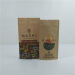 Custom Stand Up Pouch With Zipper , Heat Seal Printed Biodegradable Food Kraft Paper Bag for sale