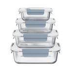 Customized Color Sprayed Stackable Glass Food Storage Box With Vented Cool Lock PP Lid for sale