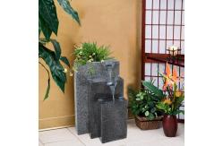 China Rock Cast Stone Water Fountain with LED Lights Three Tier  with Low Splash Design for Garden/Patio/Balcony supplier