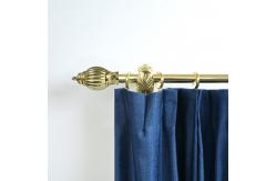 China 25mm Pipe Curtain Rods Aluminum Alloy Pole Pumpkin Shape Finials With Double Holder supplier