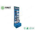 Offset Printing Custom Cardboard POP Pegboard Hook Floor Displays For Cell Phone Accessory for sale