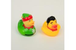 China Snowflake Painting Christmas Squeezing Rubber Ducks Safe For Baby Bath supplier