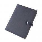 Customized PU Leather A5 Power Bank Notebook With Mobile Phone Holder