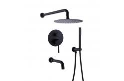 China 2 Handle 1 Spray Tub And Bathroom Shower Faucets Combo With Round Showerhead supplier