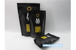 China Custom printed matte black coffee bag packaging pouch / sachet supplier