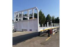 China CIMC 3 Axle 12400*2610*1550mm Customized Design Side Column Flatbed Semi Trailer supplier