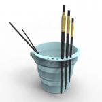 Leakproof Silicone Paintbrush Bucket , Harmless Silicone Pen Wash Folding Bucket for sale