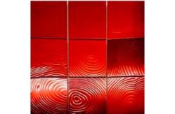 China Chinese Red Spiral Metal Mirror Mosaic Wall Tile 98 * 98MM Square Shape supplier