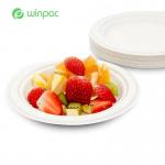 Eco Friendly Biodegradable Sugarcane Paper Plates 7inch Dinner Foods Disposable for sale