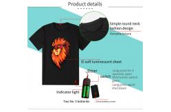 China Couple LED Flashing T Shirt With Lion Pattern Unisex 100% Cotton supplier