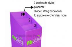 China Purple Cardboard Display Bins 3 Sections Glossy Lamination With Pp Film supplier