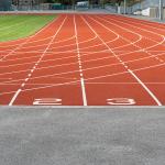Stadium Synthetic Athletic Flooring Rubber Running Track 20M Length for sale