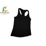 Plain Cotton Custom Printed T Shirts Black Sleeveless Tank Top For Women for sale