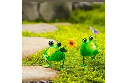 China OEM / ODM Metal Garden Frog Ornaments Animals Rustproof Artistic supplier