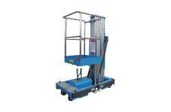 China Load 150kg Single Mast Lift Aluminium Alloy Aerial Platform Orange supplier