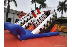 China Ship Style Double Sided Inflatable Slides With Wave Stopper supplier