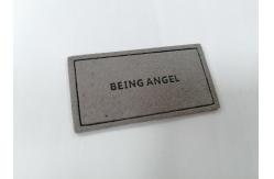 China Microfiber Embossed Logo PU Leather Label Sew On Clothing Customize Design supplier