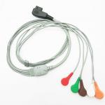 DMS One Piece 5 Leads Wearable Holter Monitor Cable, HDMI Connector Ecg Adapter Clips for sale