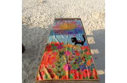 China Custom Print Microfibre Suede Towel Sand free Beach Towel Quick Dry With Bag supplier