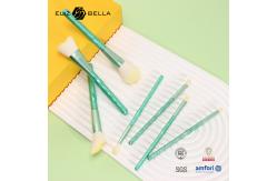 China 7pcs Plastic Handle Professional Makeup Brushes With White Synthetic Hair Aluminium Ferrule supplier