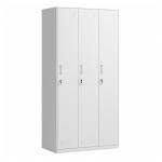 Lateral 3 Doors Steel Bedroom Wardrobe Metal Storage Locker For Locker Room for sale