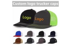 China Custom Pre Curved Mesh Hat Cotton Trucker Cap with Plastic Snapback supplier