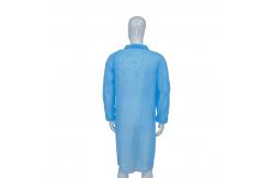 China Korean / Knitted / Shirt Collar Disposable Lab Coats With Velcros Closure supplier