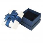 Standing Blue Jewelry Earring Gift Boxes Luxury Jewelry Box With Satin Ribbon for sale