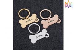 China Fadeless Keyring Bone Collar Personalized Pet Charms supplier
