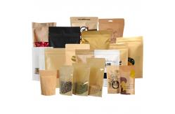 China Custom Printing Food Zipper Bag With Window For Coffee Snacks Tea Packaging supplier