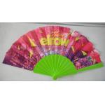 23cm promotion fabric folding fan with plastic ribs and printed fabric , perfect for promotion or decoration for sale