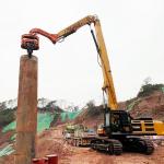 Long Reach Excavator Pile Driving Arm Hydraulic Piling Attachment for Construction for sale