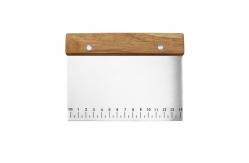 China Stainless Steel Dough Bench Scraper With Wooden Handle And Measuring Scales supplier